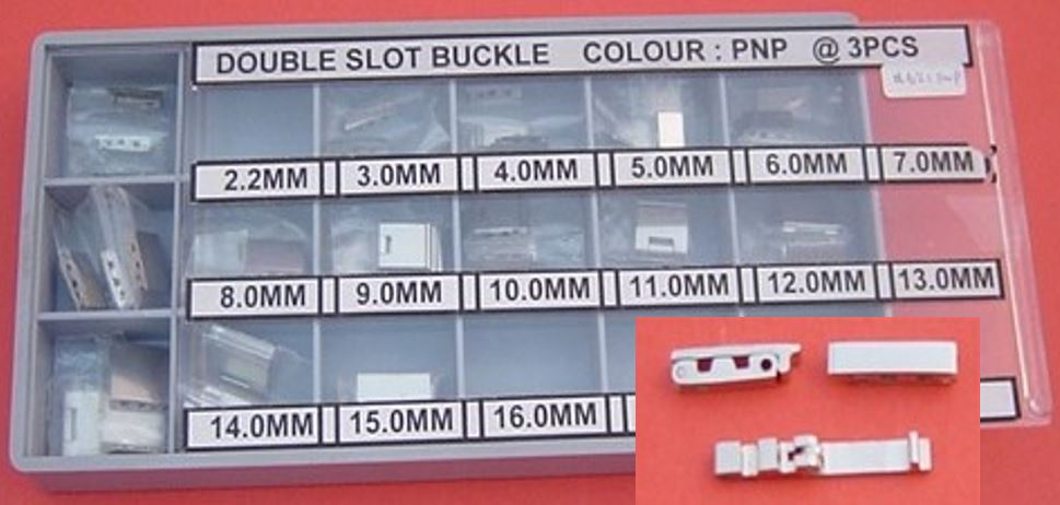TWO SLOT BRASS BUCKLE (PNP) IN BOX - 45PCS
