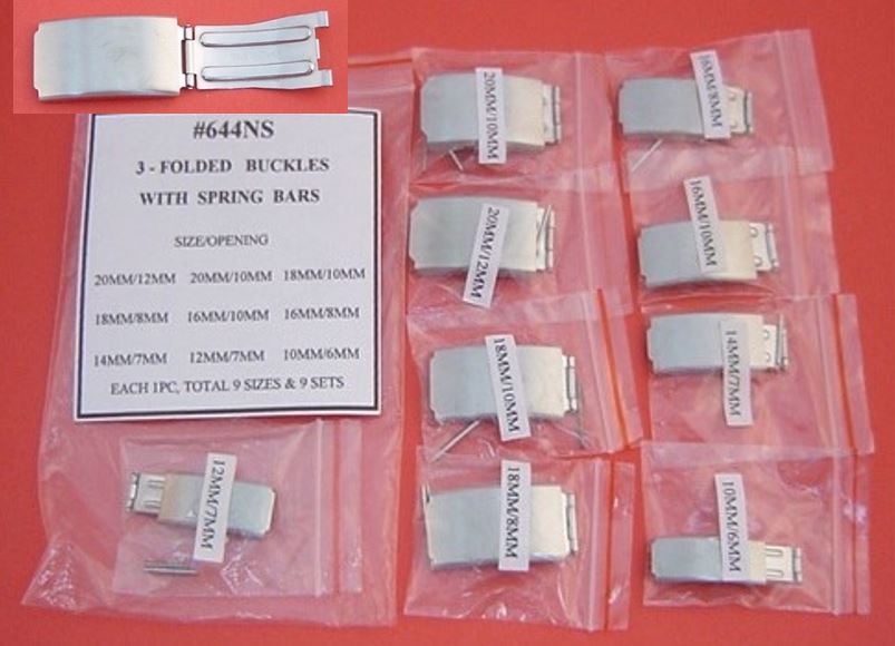 3-FOLDED METAL BUCKLES PACK - 9 PCS