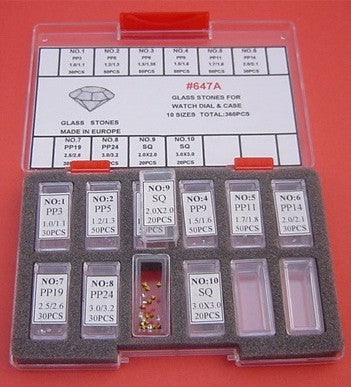 GLASS STONE KIT W/FOILBACK FOR BANDS-360PCS