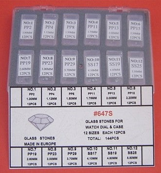 GLASS STONE KIT W/ FOILBACK FOR BANDS-144
