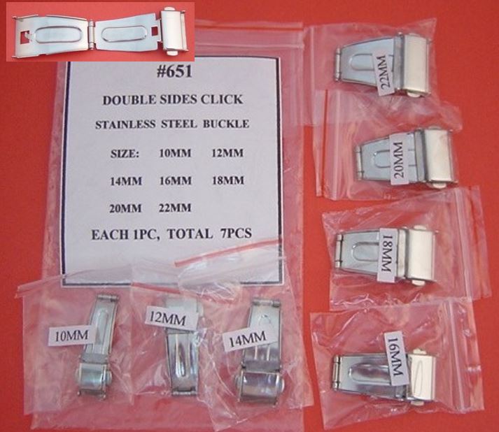 S/S DOUBLE SIDE CLICK BUCKLE PACK - 7 PCS