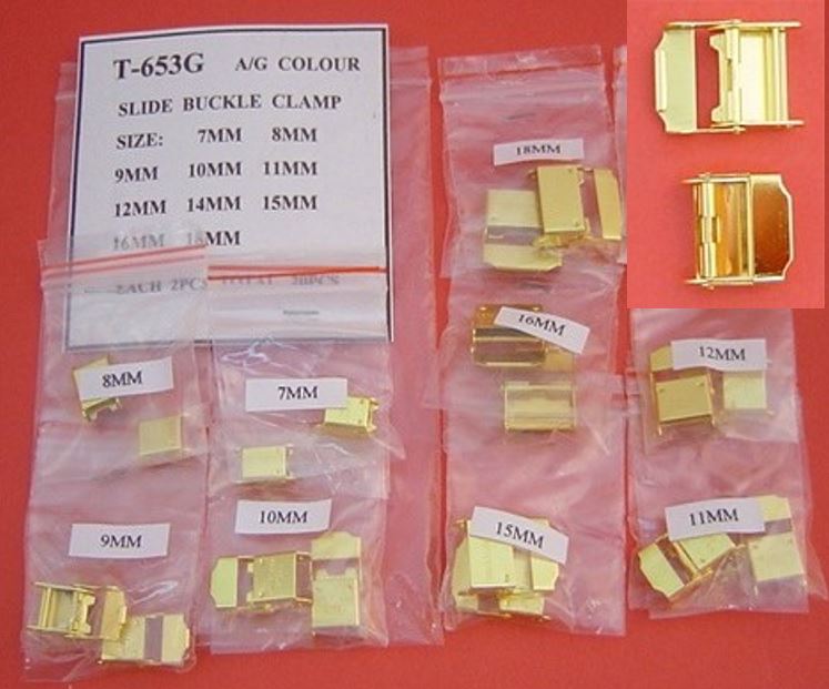 YELLOW S/S SLIDE BUCKLE CLAMP PACK - 20PCS