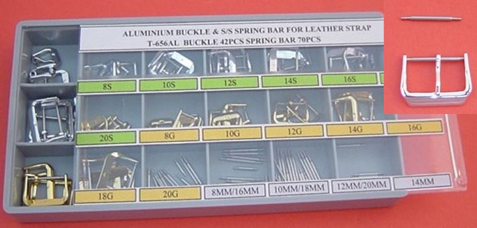 ALUMINIUM BUCKLE FOR L-STRAP IN BOX - 42PCS