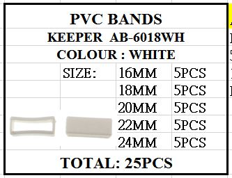 PVC STRAPS KEEPER PACK - WHITE @5X5=25PCS