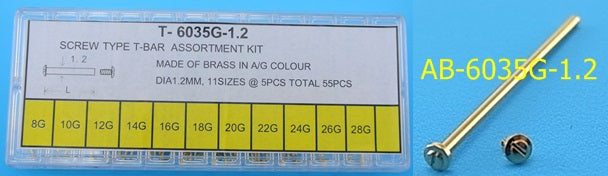 EXTRA LONG BRASS SCREW T-BAR KIT PNP D120-55