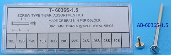 EXTRA LONG BRASS SCREW T-BAR KIT PNP D150-55