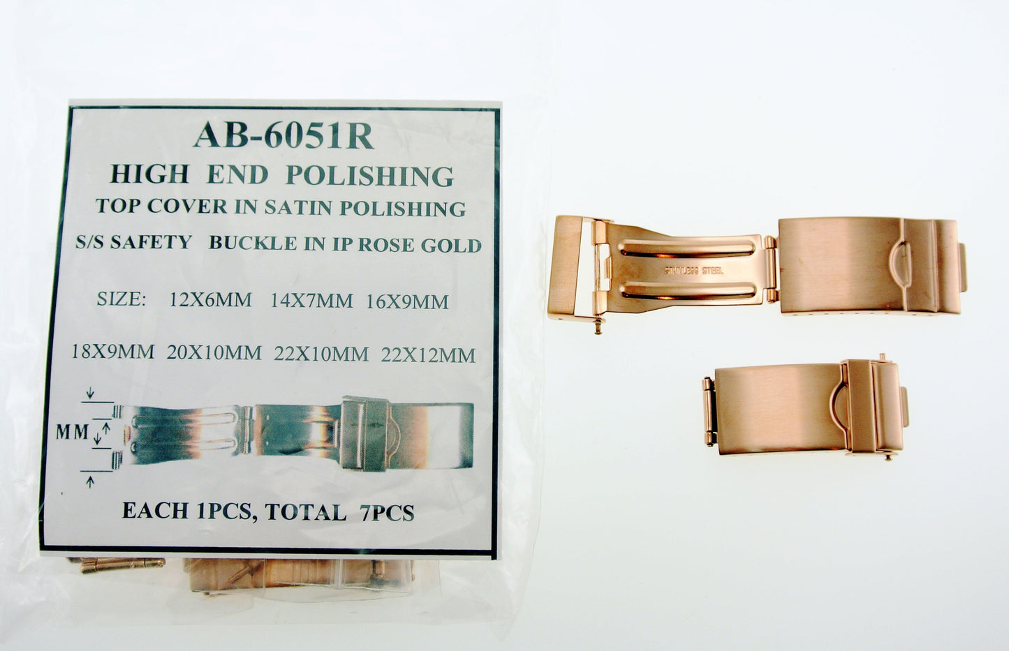 H-QUALITY POLISH S-BUCKLE IP ROSE-G PACK-7PCS