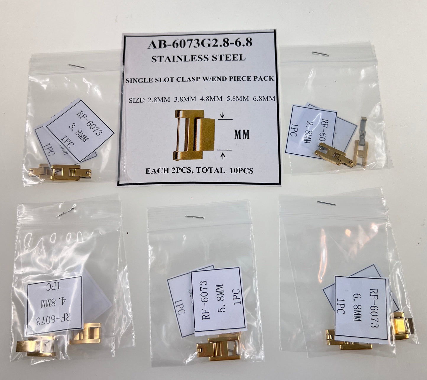 SM SINGLE SLOT BUCKLES W/END PIECES IN IPG