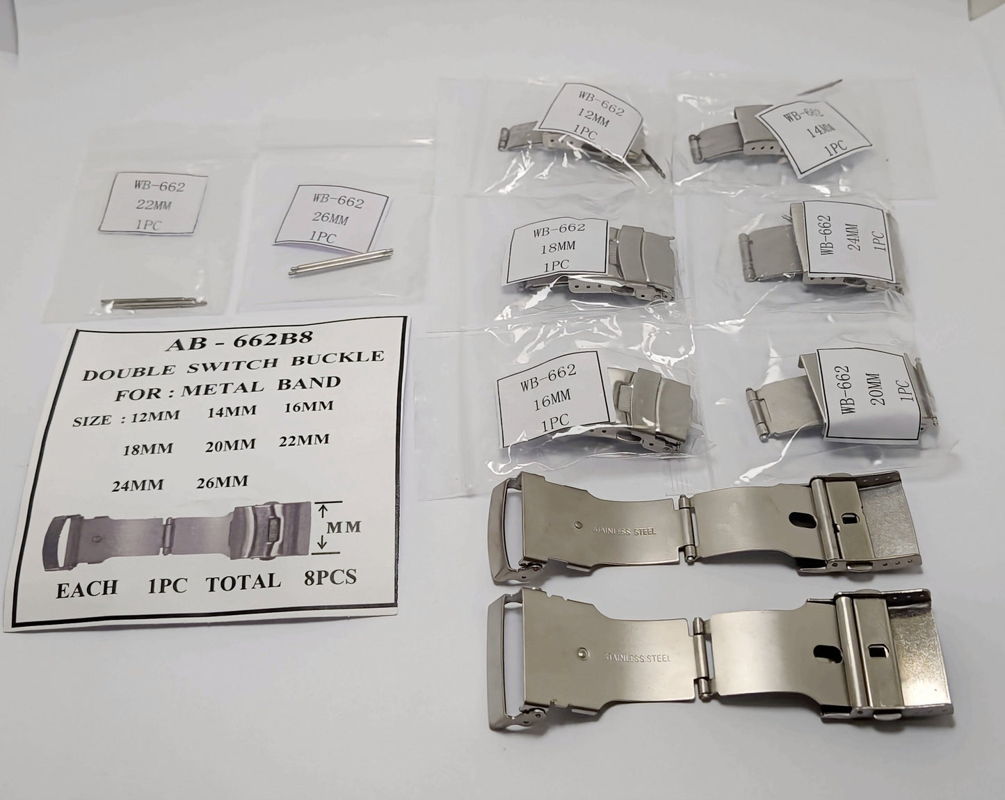 S/S D-SWITCH BUCKLE FOR METAL BAND PACK-8
