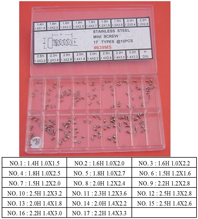 S/S MINI SCREW FOR CASE BACK 17 SIZE-170