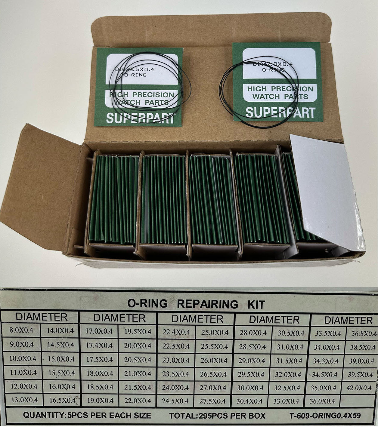 O-RING REPAIRING KIT, DIA. 0.4MM @5x59=295
