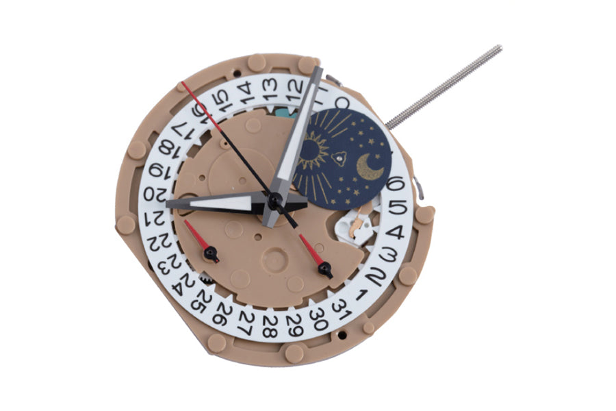 MOVT PE605 MULTI, 12 3/4''' H 4.52 mm, 3 H, 3 E (MOON PHASE/SMALL SEC/CHRONO MIN. AT 3/6/9) STD H-HGT, D4.5 TILT