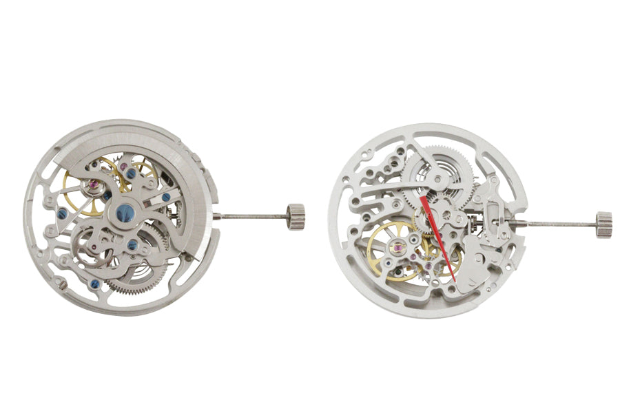 MOVEMENT CHINESE TY2809(3A), SIZE 13 3/4''', SKELETONIZED AUTOMATIC WIND, 3 HANDS, STANDARD HAND HEIGHT