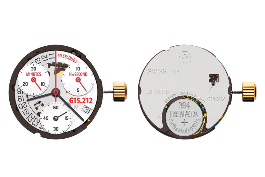 MOVEMENT ETA G15.212 AB POWERDRIVE, SIZE 10 1/2''', 3 HANDS, DATE AT 6