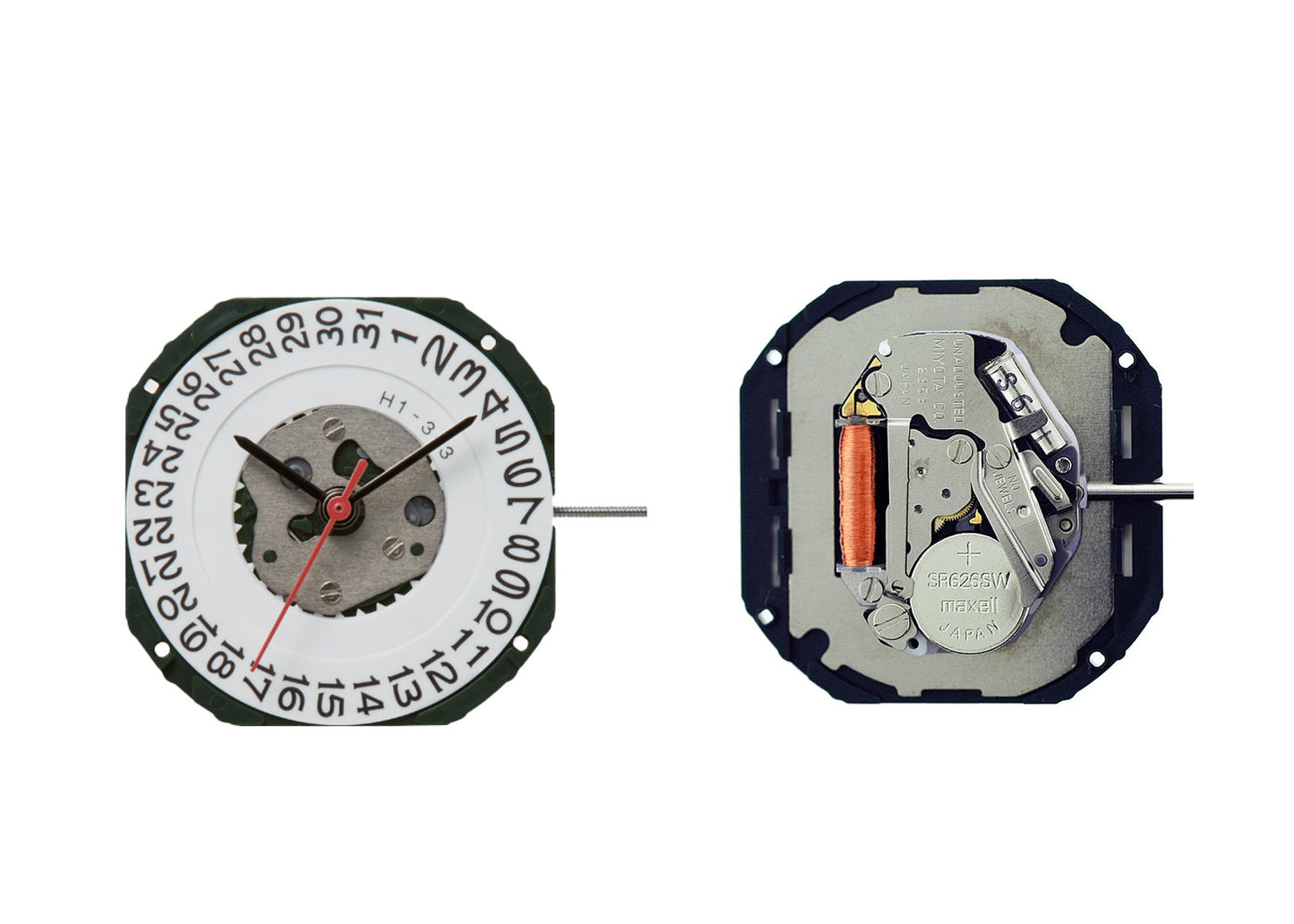 MOVEMENT MIYOTA 2317, SIZE 11 1/2''', 3 HANDS, HIGH HAND, DATE AT 6