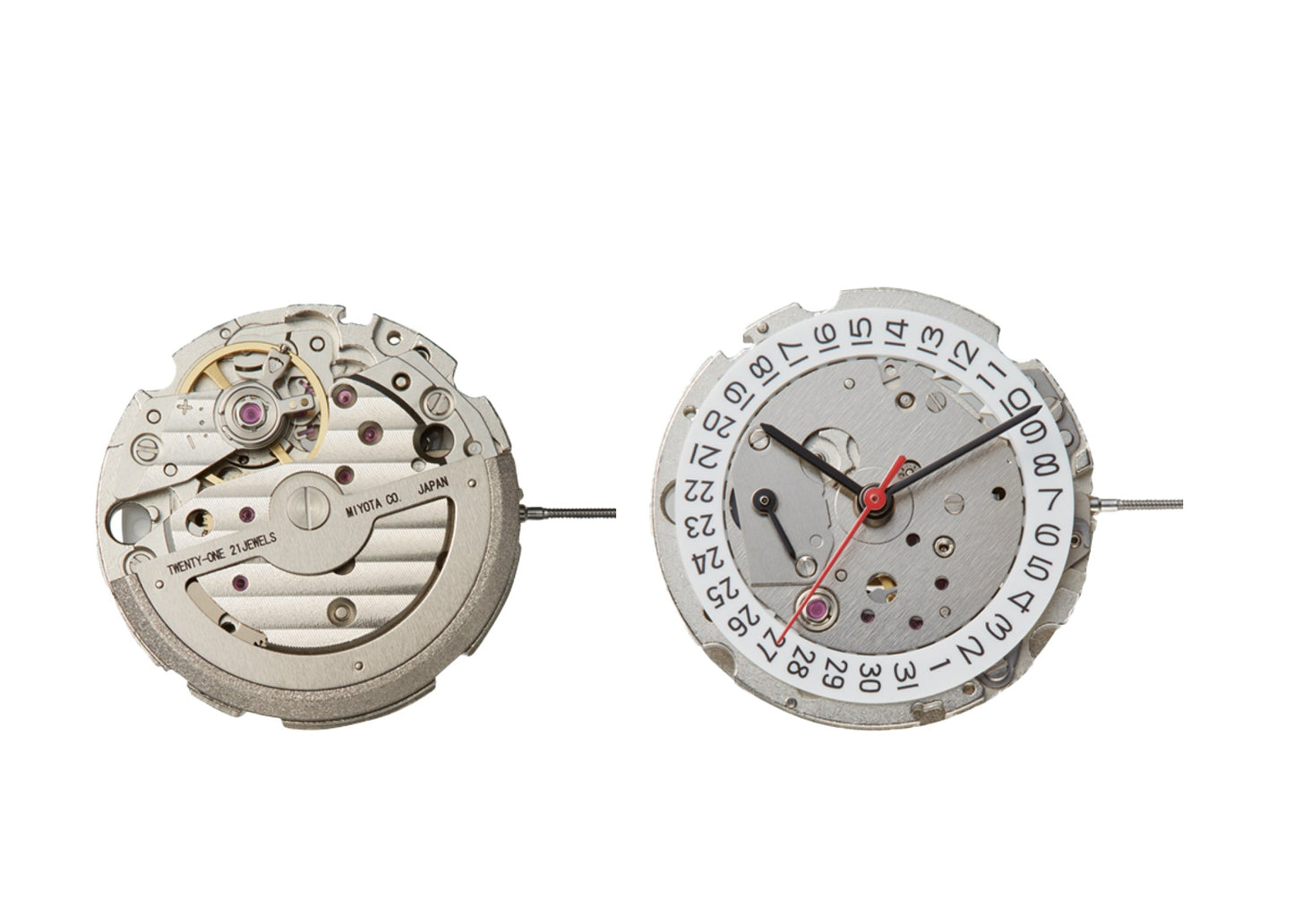 MOVEMENT MIYOTA 8217, SIZE 11 1/2''', 3 HANDS, STANDARD HAND HEIGHT, DATE AT 3