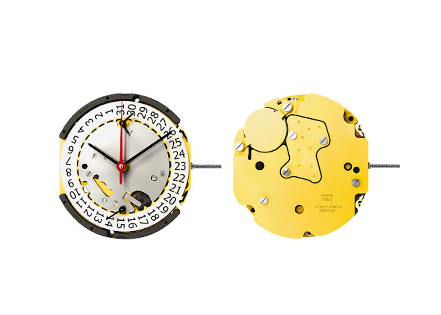 MOVEMENT RONDA 3520.D, SIZE 10 1/2''' X 11 1/2'", 3 HANDS, AIG1, DATE AT 3