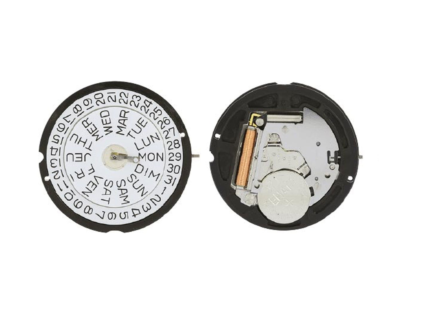 MOVEMENT RONDA 517, SIZE 11 1/2''', SWISS MADE, 3 HANDS, AIG1, DATE AT 3 DAY AT 3