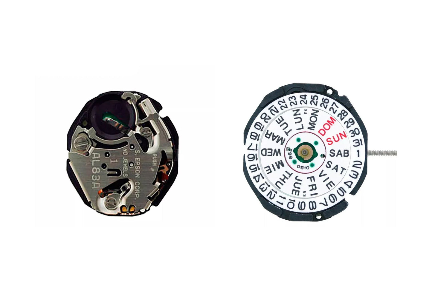 MOVEMENT TMI AL83A, SIZE 6''' x 8''', 3 HANDS, STANDARD HAND HEIGHT, DATE AT 3 DAY AT 3