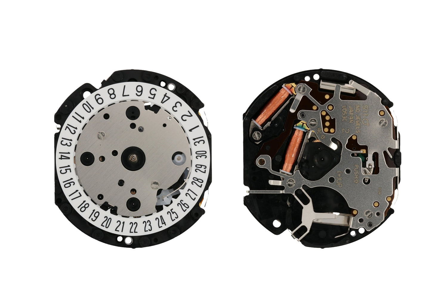 MOVEMENT TMI VD53C, SIZE 12 3/4''', 3 HANDS, HIGH HAND, TYPE LLB, LASER MARKING B IN THE MOVEMENT, DATE AT 4.5 TILT