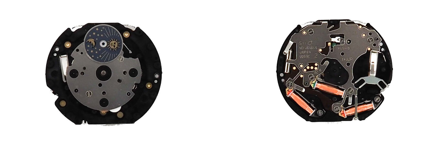 Movement Tmi Vd59B, Size 12 3/4''', 3 Hands, Std Hd Ht, Type M, Laser Marking 2 In The Movement, Sun & Moon At 3