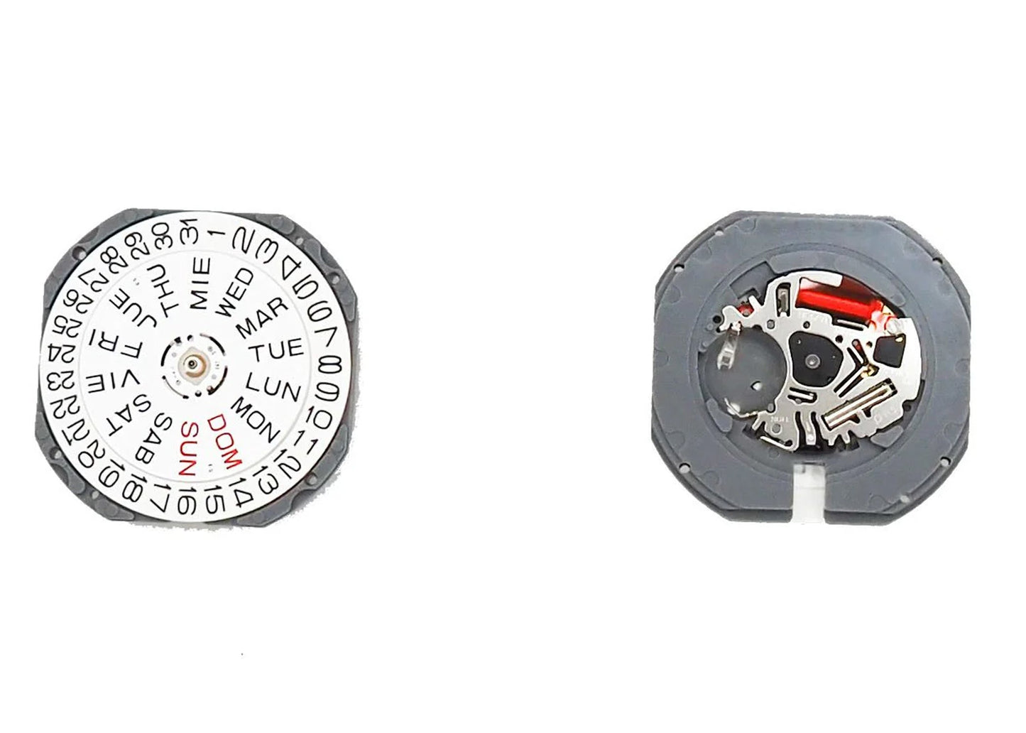 MOVEMENT TMI VJ53B, SIZE 12 1/2''', 3 HANDS, STANDARD HAND HEIGHT, DATE AT 6 DAY AT 6