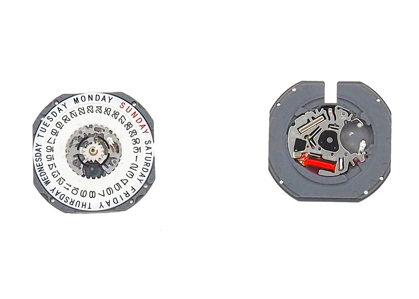 MOVEMENT TMI VJ55B, SIZE 12 1/2''', 3 HANDS, STANDARD HAND HEIGHT, DATE AT 6 WIDE DAY AT 12