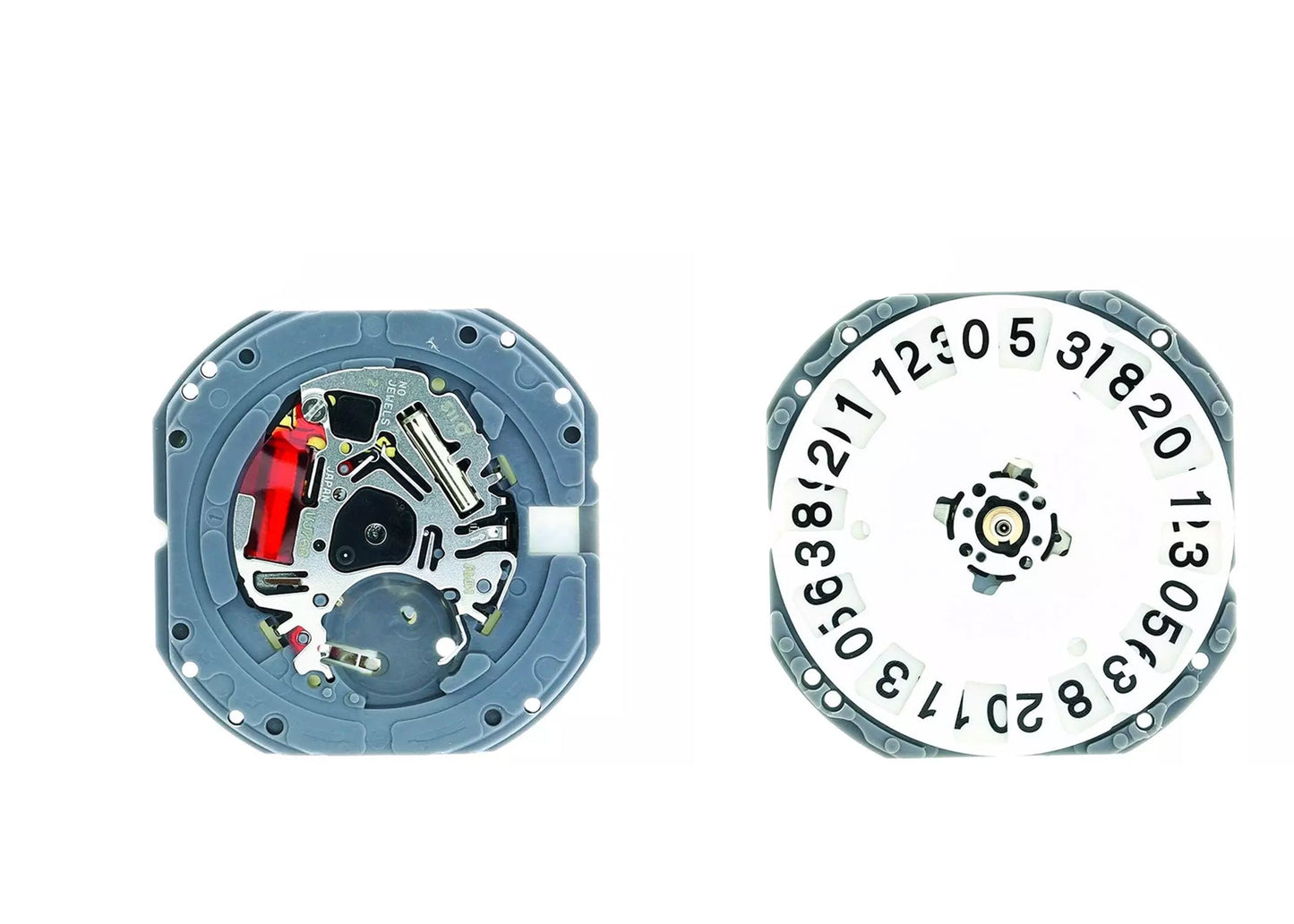 MOVEMENT TMI VJ76, SIZE 11 1/2''', 3 HANDS, STANDARD HAND HEIGHT, BIG CALENDAR AT 12