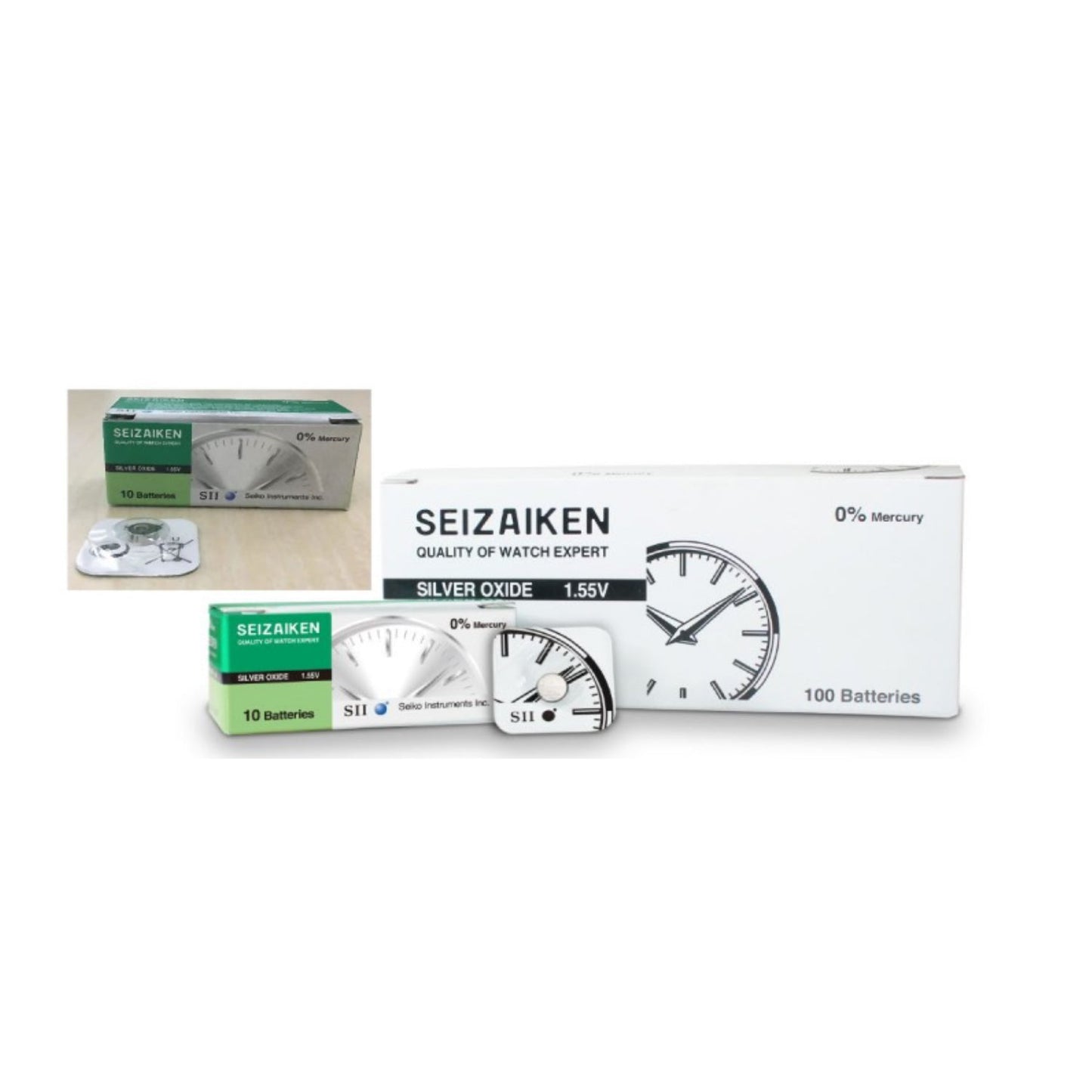 SEIZAIKEN MERCURY FREE BATTERY IN 10PCS GREEN BOX "SEIZAIKEN" BRAND PACKING
