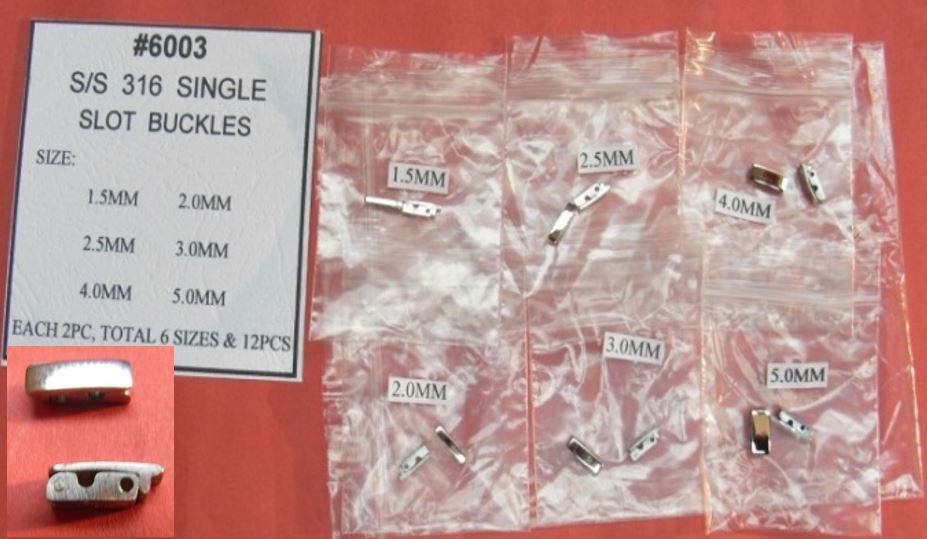 S/S 316 SINGLE SLOT BUCKLES PACK-12PCS