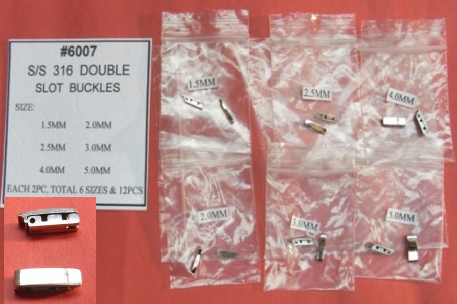 S/S 316 DOUBLE SLOT BUCKLES PACK-12PCS