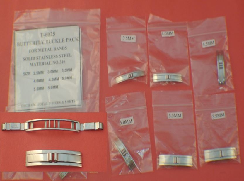 SOLID S/S BUTTERFLY BUCKLE FOR M-BAND- 8 SIZE