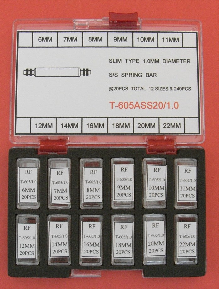 S/S DOUBLE FLANGE SPRING BAR KIT DIA.1.0-240