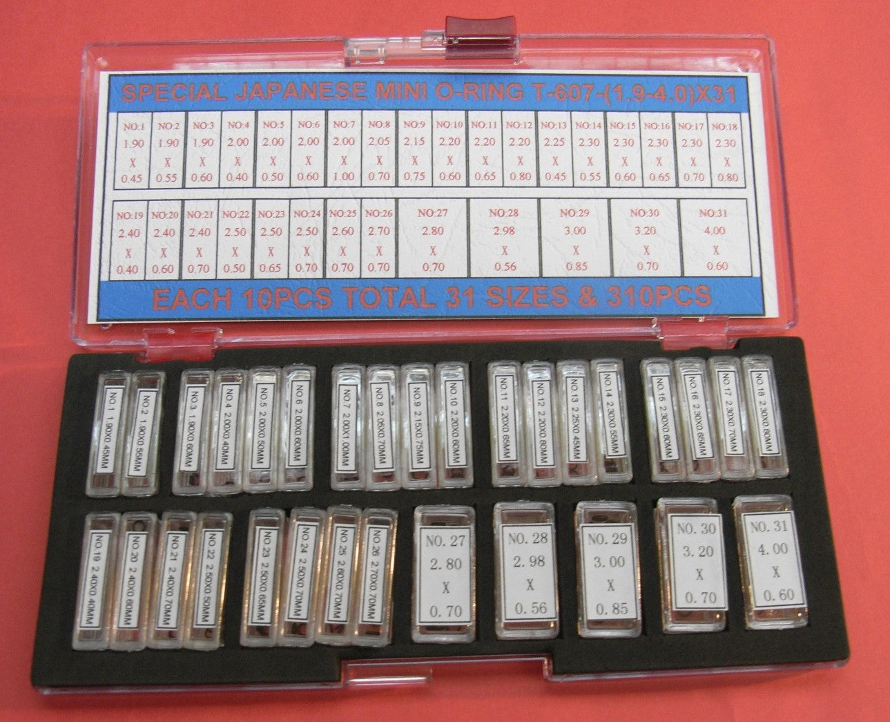 MINI O-RING KIT DIA.1.9-7.0MM @10X39=390PCS