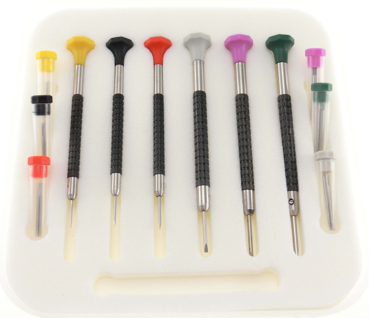 SET OF 6 S-DRIVERS Ø0.8-2.0 W@2 SPARE BLADE