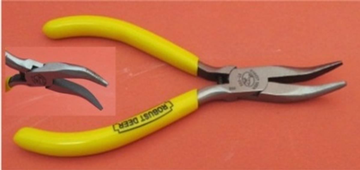 5" LONG BENT HALF ROUND NOSE PLIER