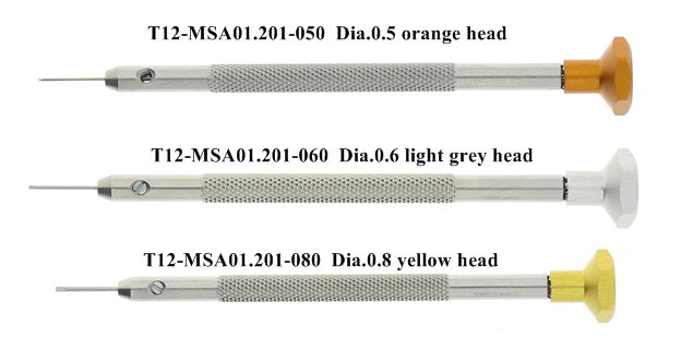 SCREWDRIVER Ø0.50mm KNURLED S/S W/AL HEAD