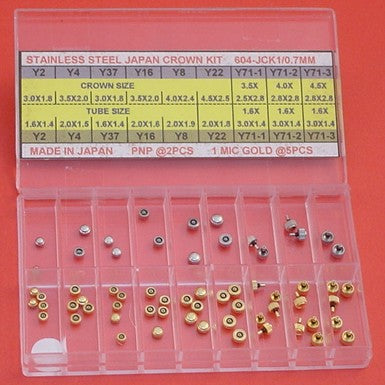 S/S JAPAN CROWN KIT TAP 0.7 IN 2-COLOUR-63PCS