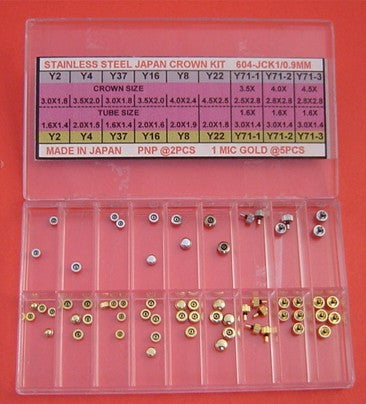 S/S JAPAN CROWN KIT TAP 0.9 IN 2-COLOUR-63PCS