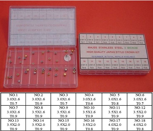 S/S MINI SIZE CROWN KIT IN 2-COLOUR-36PCS