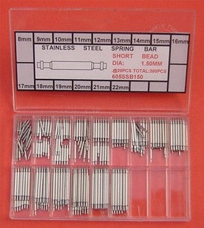 S/S SHORT BEAD SPRING BAR KIT D1.50-300