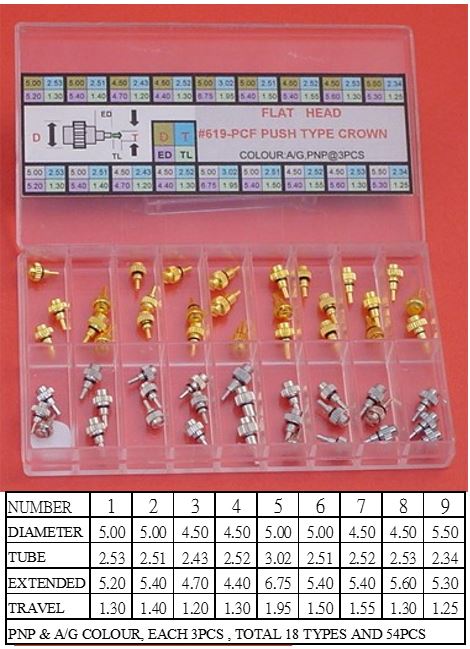 FLAT HEAD BRASS PUSHER KIT PNP/YELLOW-54