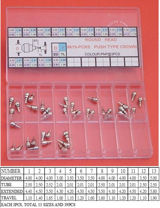 ROUND HEAD BRASS PUSHER KIT PNP-39PCS