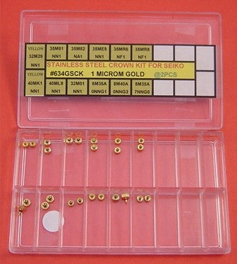 GENUINE S/S CROWN KIT FOR Seiko IN YELLOW-24