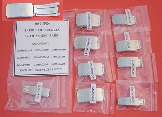 3-FOLDED METAL BUCKLES PACK - 9 PCS