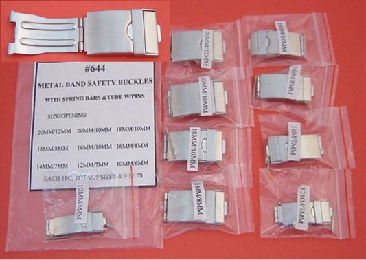 METAL BAND SAFETY BUCKLE PACK - 9 PCS