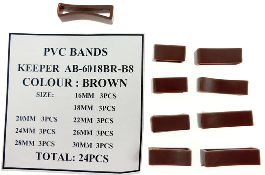 BROWN PVC BAND KEEPERS SZ 16-30 @3X8