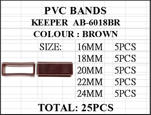 PVC STRAPS KEEPER PACK - BROWN @5X5=25PCS