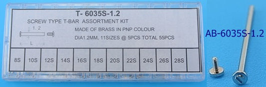 X-LONG BRASS SCREW T-BAR KIT YELLOW D120-55