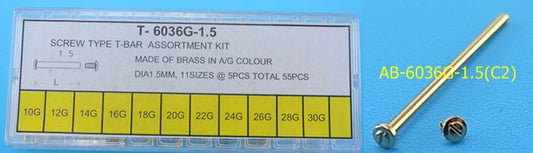 X-LONG BRASS SCREW T-BAR KIT YELLOW D150-55